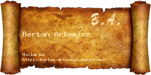 Bertan Artemisz névjegykártya